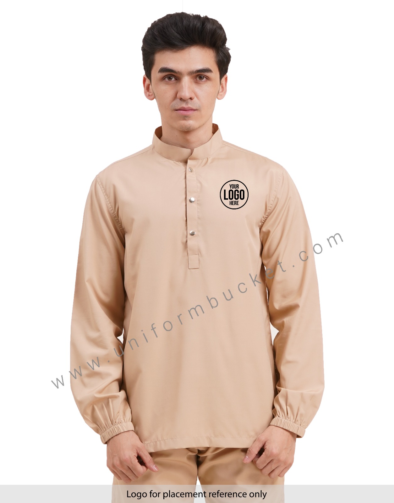 FOOD INDUSTRY COMFORTABLE  BEIGE  SHIRT WITH FULL SLEEVE BOTTOM ELASTIC view 1